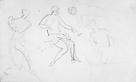 Figures (from Scrapbook), John Singer Sargent (American, Florence 1856–1925 London), Graphite on off-white wove paper, American